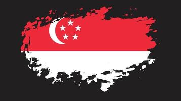 pincel trazo grunge textura singapur bandera vector