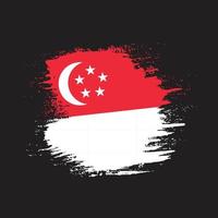vector de bandera de singapur de trazo de pincel de tinta de pintura
