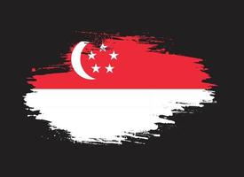 Brush stroke hand drawn vector Singapore flag