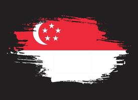 Ink splashes brush stroke Singapore flag vector