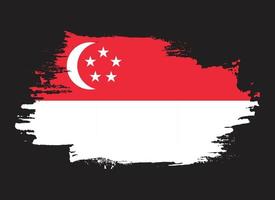 Abstract brush stroke Singapore flag vector