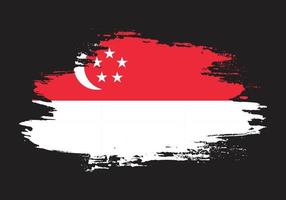 Abstract brush stroke Singapore flag vector