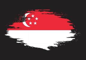 Paint ink brush stroke free Singapore flag vector