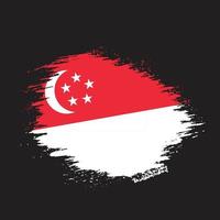 Paint brush stroke Singapore flag vector for free download