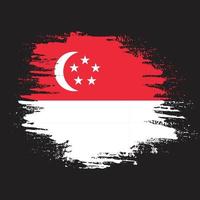 vector de bandera de singapur de trazo de pincel gratis