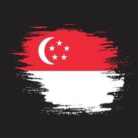 vector de bandera de singapur de trazo de pincel gratis