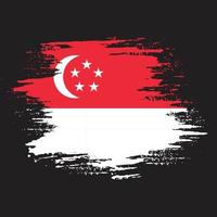 imagen de vector de bandera de singapur de trazo de pincel abstracto