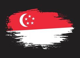 vector de bandera de singapur de trazo de pincel