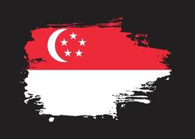 vector de bandera de singapur de trazo de pincel