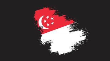 Stripe brush stroke Singapore flag vector