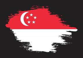 vector de bandera de singapur de trazo de pincel