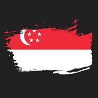 Ink brush stroke Singapore flag vector