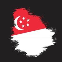 Paint brush stroke clipart Singapore flag vector