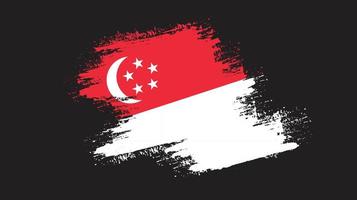vector de bandera de singapur de trazo de pincel de bienvenida