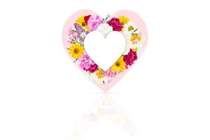 Heart with flowers on a white background. Valentine's Day. Mothers Day. photo