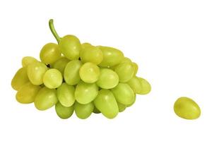 A bunch of beautiful white grapes isolated on a white background. Vine. Autumn berries. Design element. photo