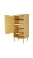 Gabinete de madera de renderizado 3d estilo minimalista para sala de estar, bo de madera foto