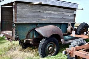 old pickup box with wooden sides photo