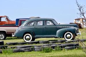 a classic car on the farm photo