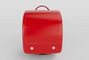 3d illustration red school backpack Isolated on White Background photo