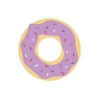 Vector doodle donut. Sweet icing doughnut. Clipart.