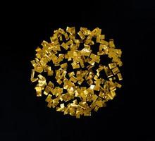 Round golden glitter for party design element photo