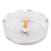 ashtray cigarette tobacco smoke isolated on white background photo