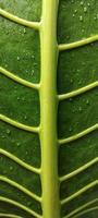 A portrait of the leaf bone motif of the alocasia macrorrhizos or giant taro plant, suitable as a natural background photo