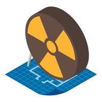 Radiological contamination icon isometric vector. Radioactive hazard sign layout vector