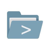 Coding folder icon flat vector. Computer code file vector