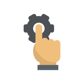 Programming gear icon flat vector. Work program vector