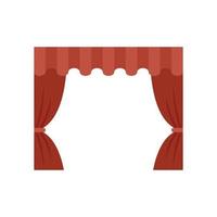 Theater curtain icon flat vector. Red opera stage vector