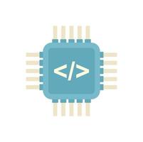 Programming processor icon flat vector. Arduino software vector