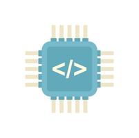 vector plano del icono del procesador de programación. programa arduino