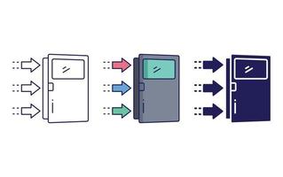 Exit door icon vector