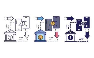 icono de transferencia de dinero digital vector