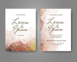 Wedding invitation with abstract watercolor background vector