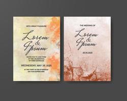 Wedding invitation with abstract watercolor background vector