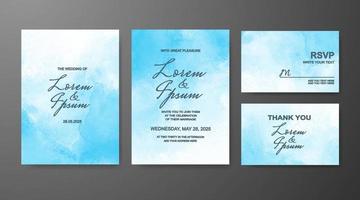 Wedding invitation with abstract watercolor background vector