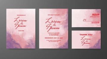 Wedding invitation with abstract watercolor background vector