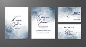 Wedding invitation with abstract watercolor background vector