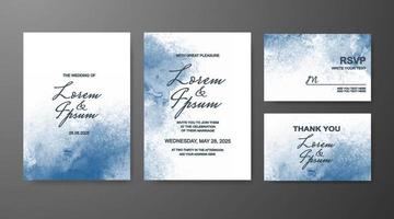 Wedding invitation with abstract watercolor background vector