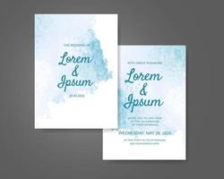 Wedding invitation with abstract watercolor background vector