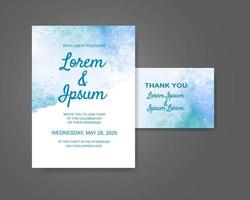 Wedding invitation with abstract watercolor background vector