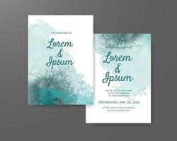 Wedding invitation with abstract watercolor background vector