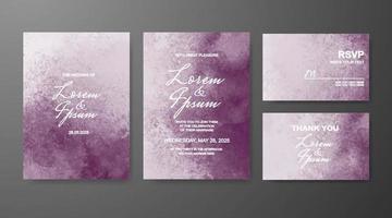 Wedding invitation with abstract watercolor background vector