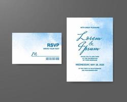 Wedding invitation with abstract watercolor background vector