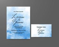 Wedding invitation with abstract watercolor background vector