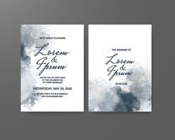 Wedding invitation with abstract watercolor background vector