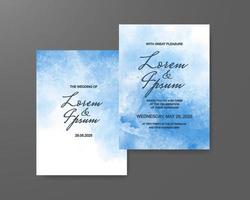 Wedding invitation with abstract watercolor background vector